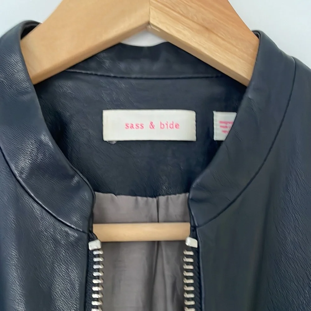 Rare Sass & Bide ink colour leather Jacket | size 8 - Picture 13 of 13